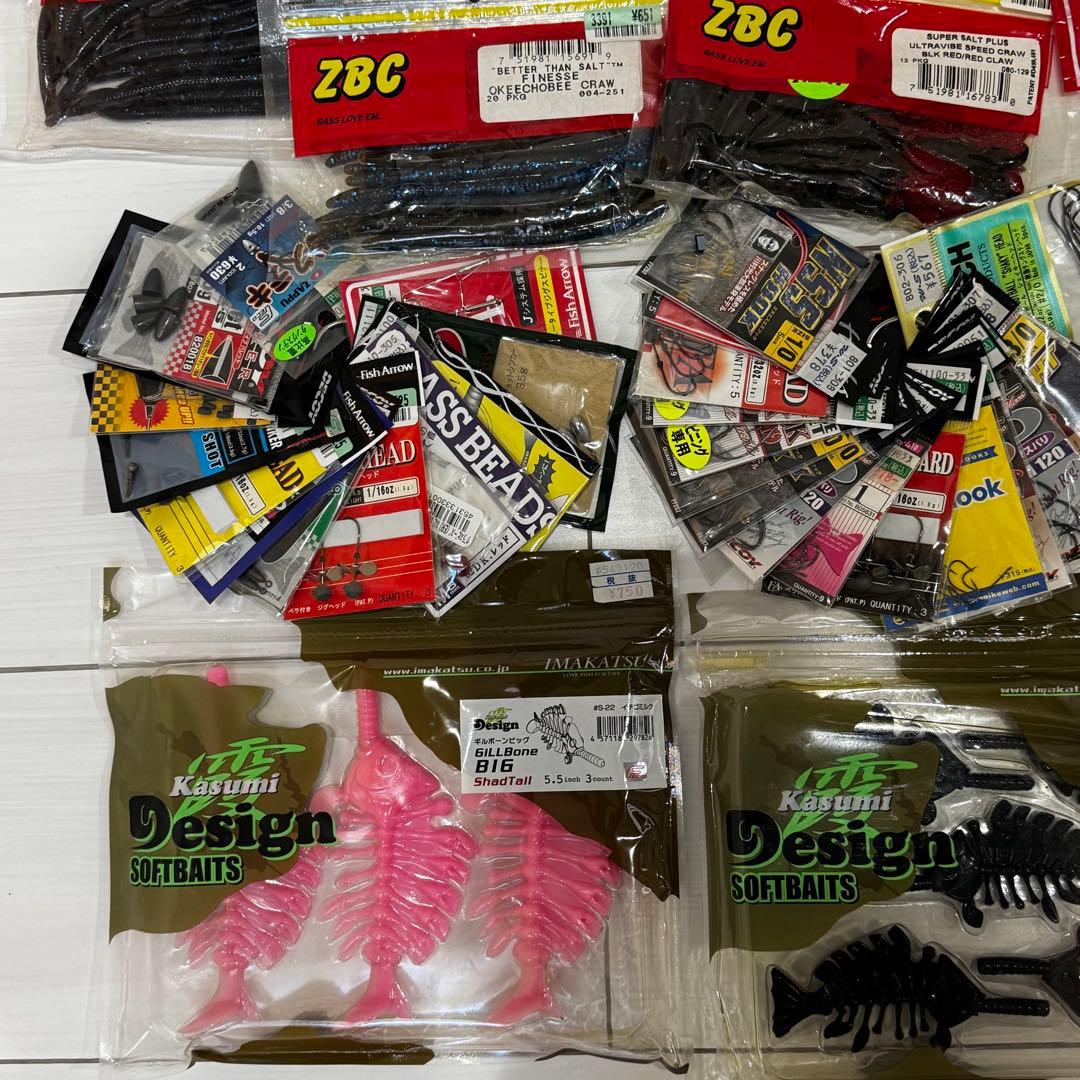 バス釣り引退セット ほぼ新品 ワーム フック 他