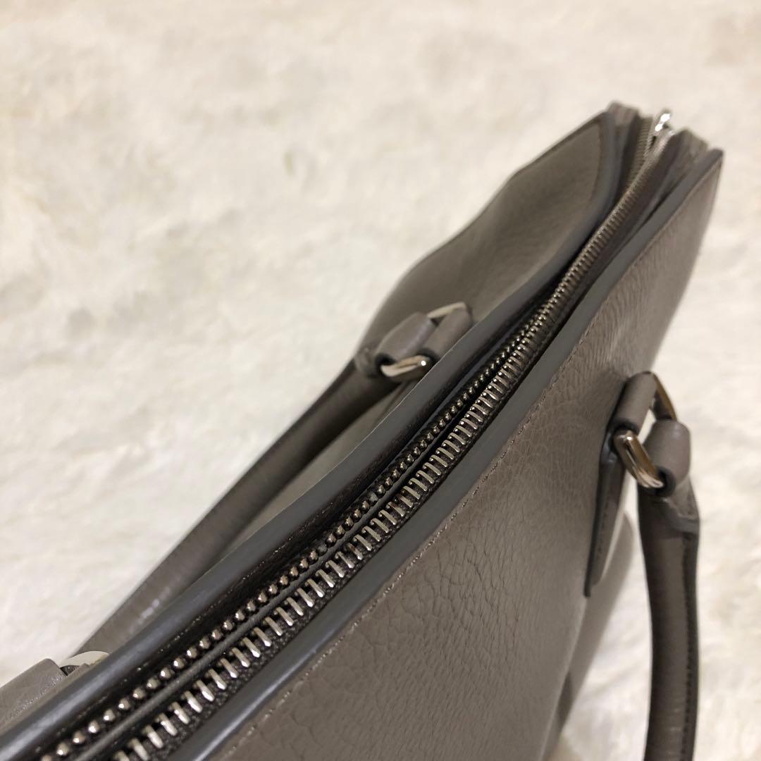 未使用ヒロフ　レザー トートバッグ グレージュ　シボ革