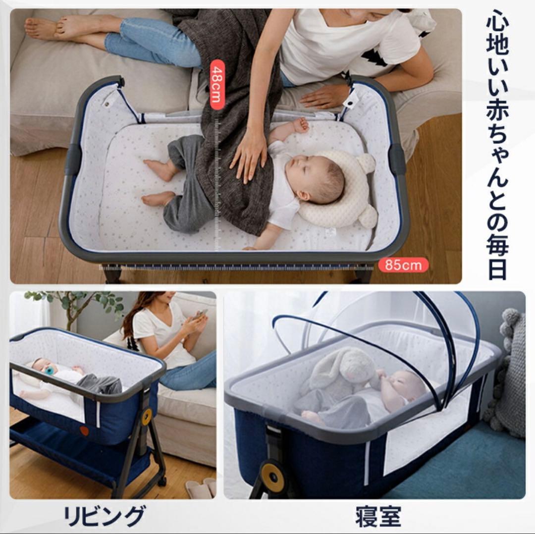 【新品】折り畳みベビーベッド 2025年モデル　カーキ