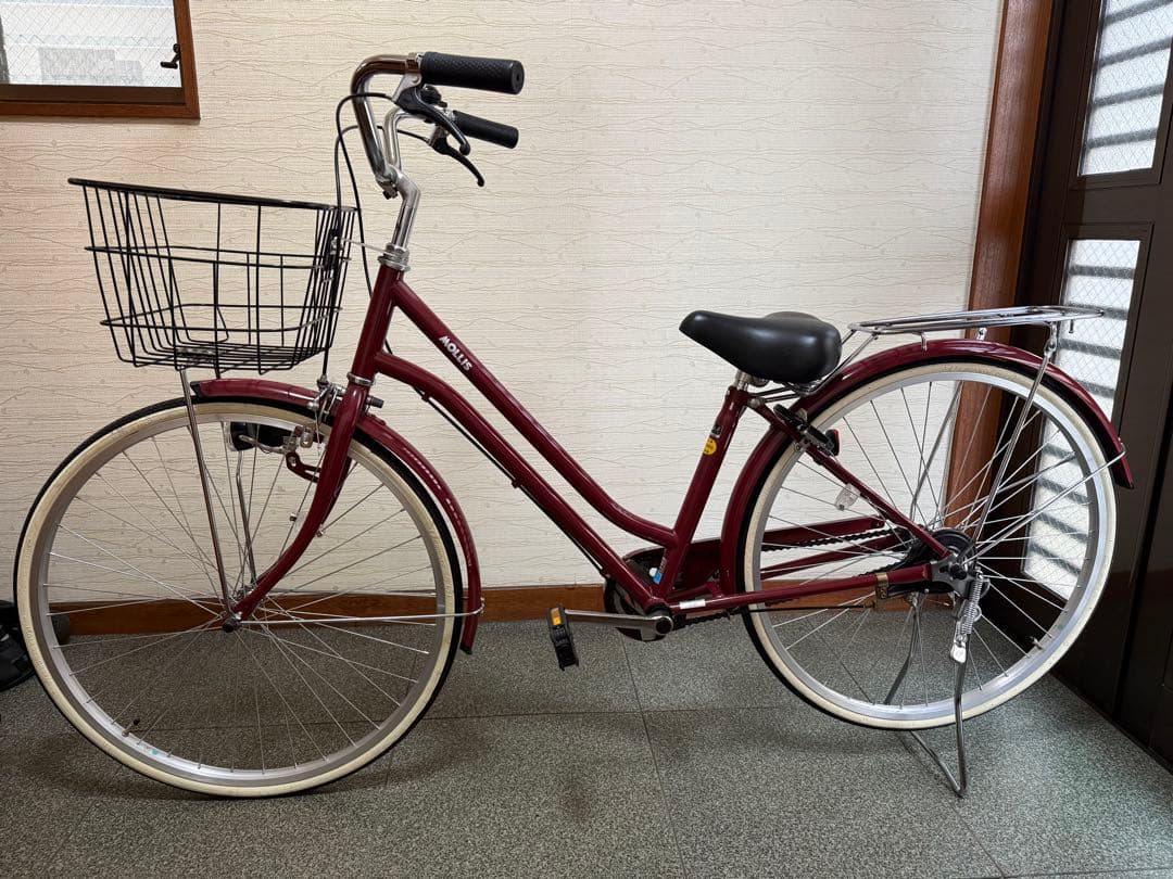 ☆中古美品☆ イオンバイク シティサイクル　モーリスカジュアル 26型 レッド