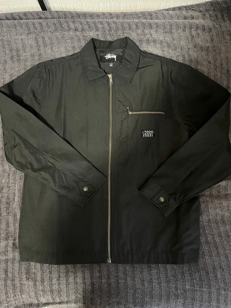 STUSSY ブラック ナイロンジャケット S