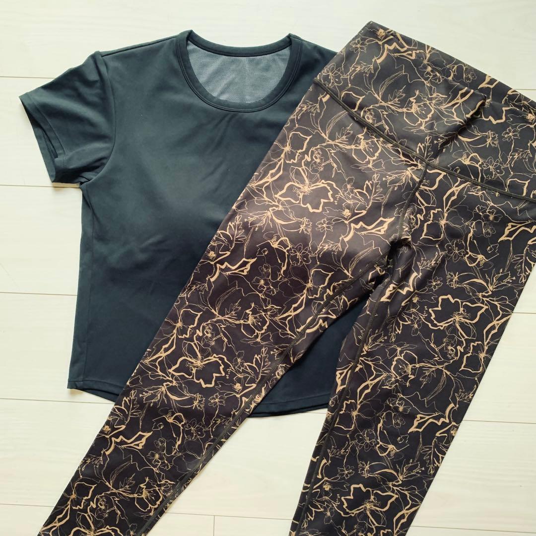 【SUKALA】ヨガウェアセット（トップス＋レギンス）Lサイズ