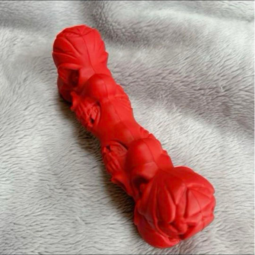 犬 おもちゃ 頑丈 ガイコツ 赤 ストレス発散 大型犬 中型犬 ペット