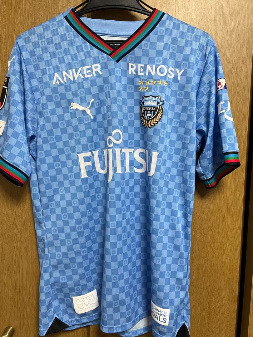 PUMA サッカーシャツ 水色 77 YUKI 川崎フロンターレユニホーム