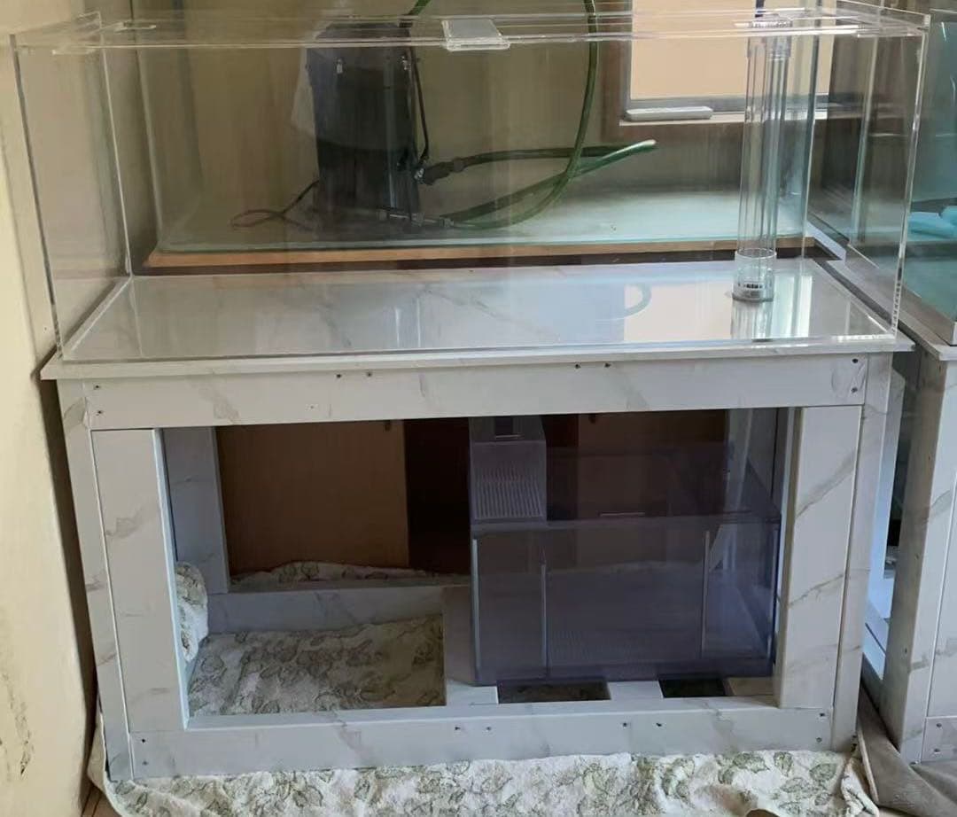 値下げしました‼️引き取り限定⇒120-45-45オーバーフローアクリル水槽 と台