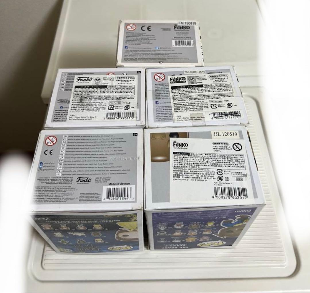 ファンコ POP フィギュア（ボーピープ、ウッディ、ベル、野獣、アナ）