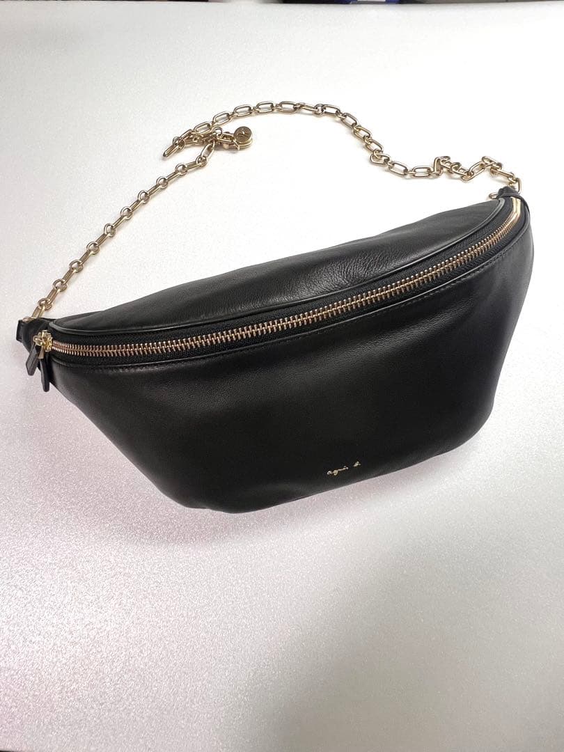 (12/6まで)アニエスベー ボディバッグ ウエストバッグ レザー