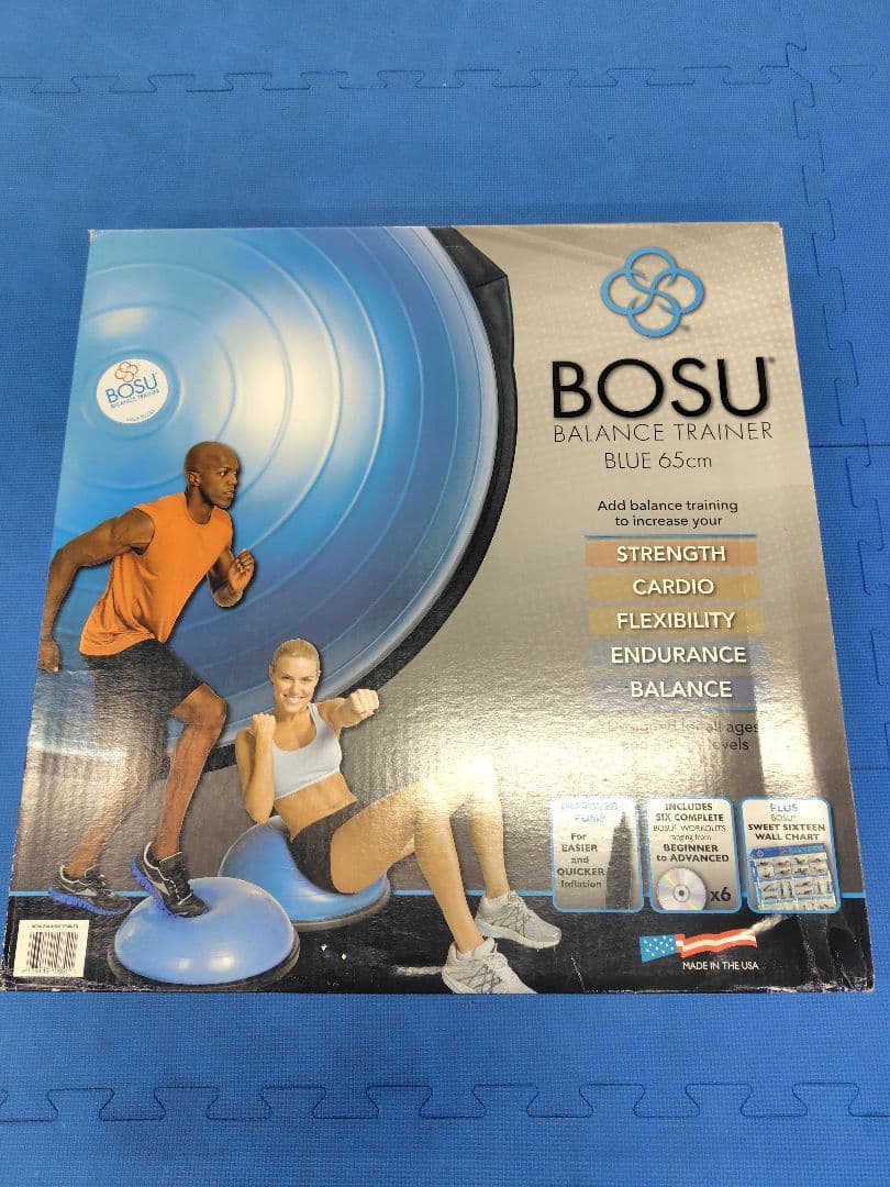 BOSU バランストレーナー ブルー 箱付き 中古 体幹トレーニング