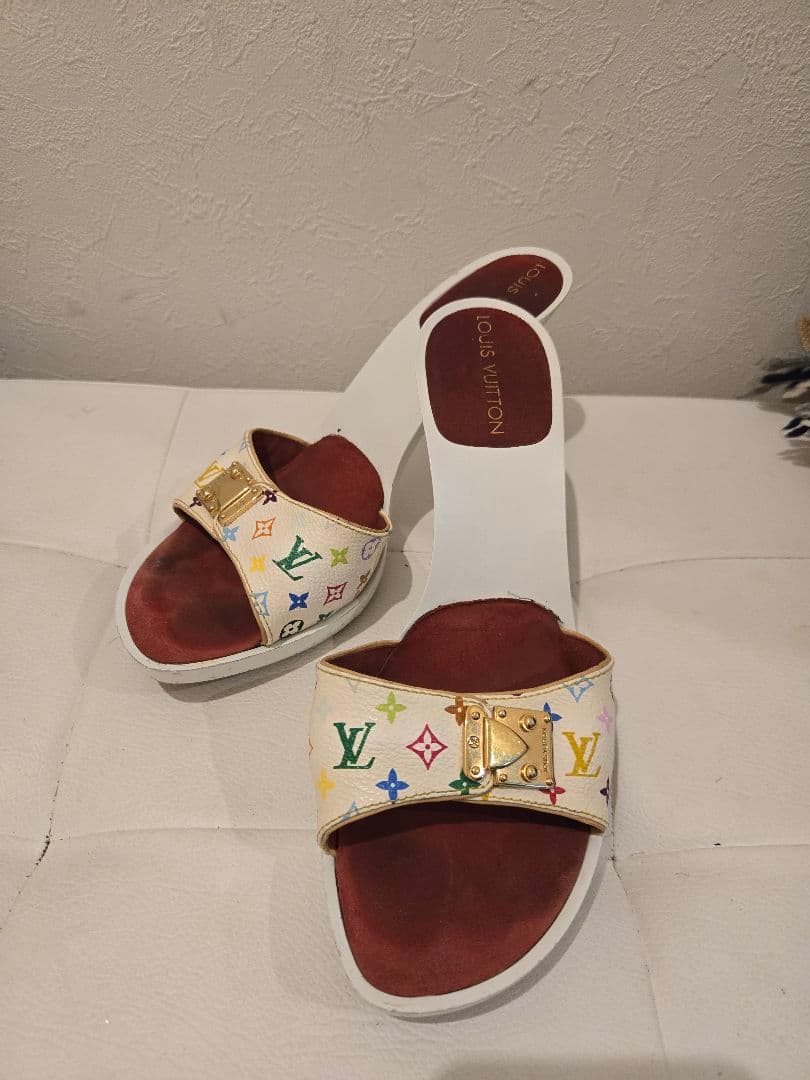 Louis Vuitton ホワイト・マルチカラー ミュール
