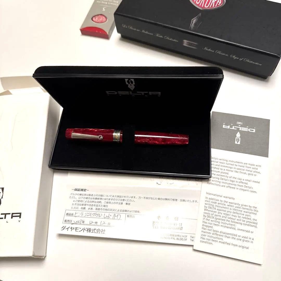 万年筆 DELTA ビンテージコレクション 赤 Rosso コンバータ付 M