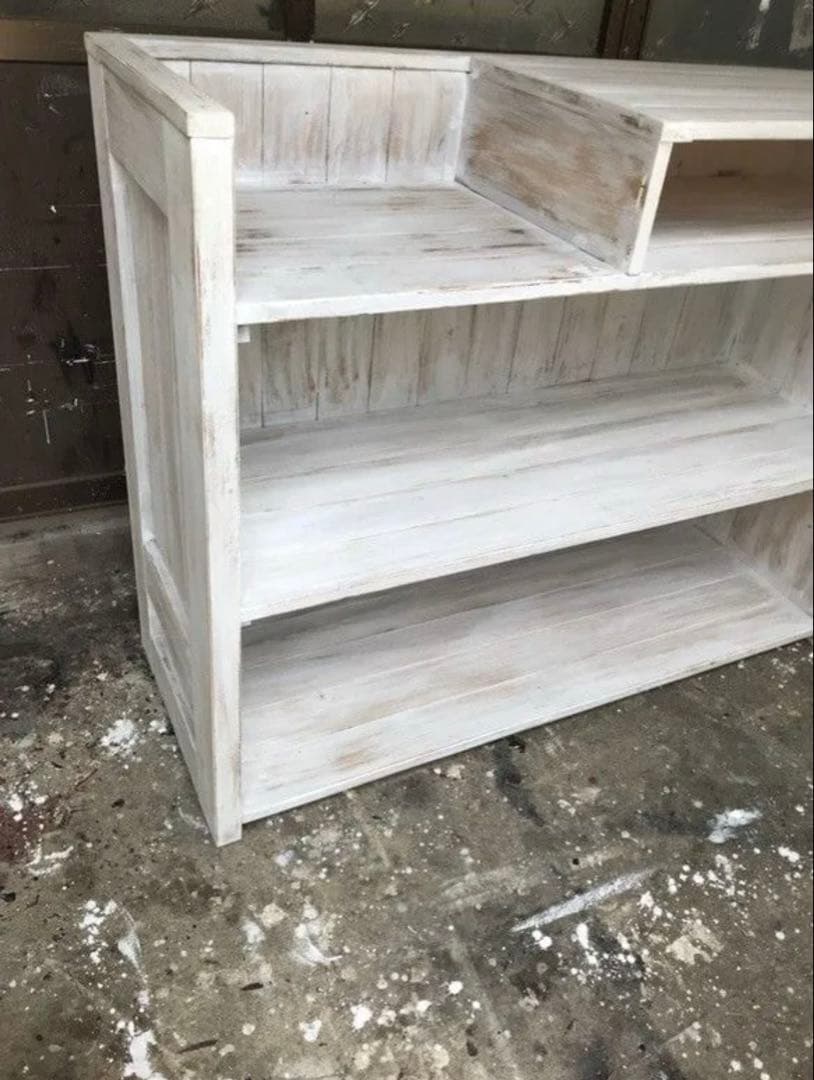 木製店舗什器 レジカウンター　ホワイトシャビー