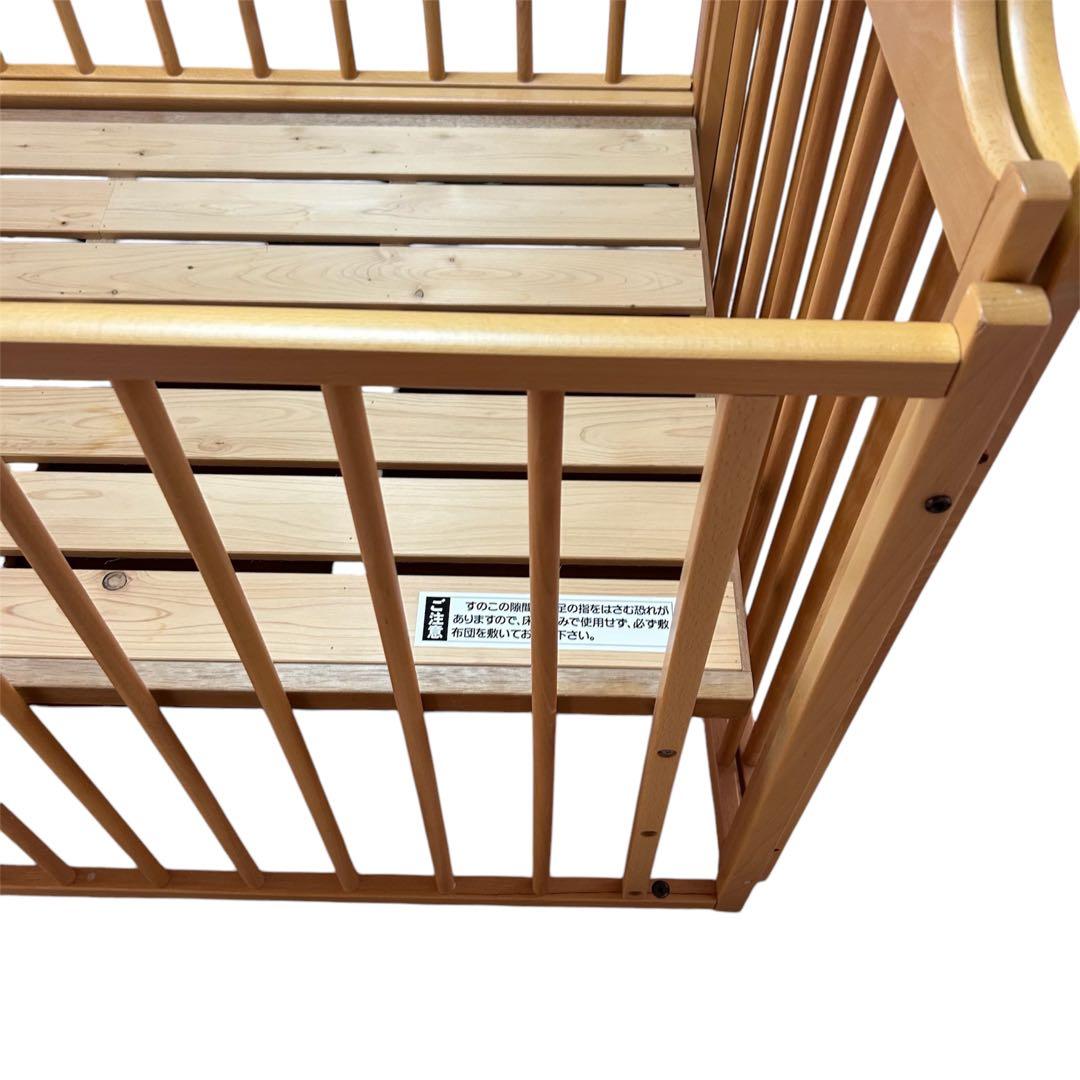 SAWABABY 木製ベビーベッド キャスター付き