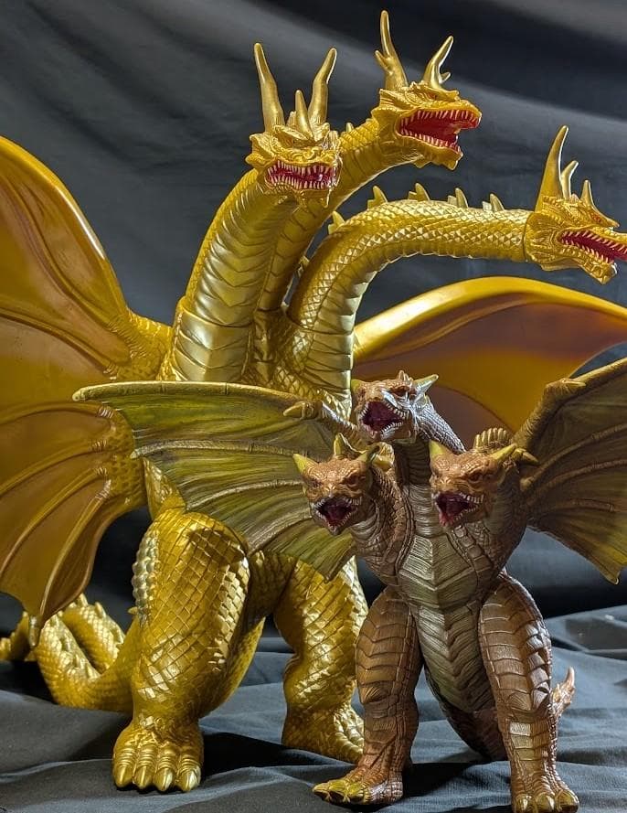 キングギドラ＆白亜紀ギドラ「平成モスラ３」登場怪獣（バンダイ）ソフビ２体セット