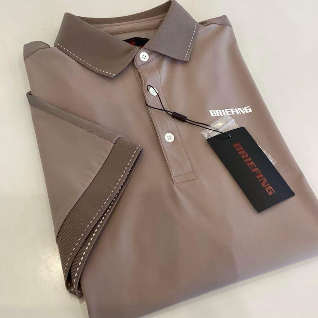 ラスト1点　完売品　BRIEFING LOGO LINE POLO グレージュM