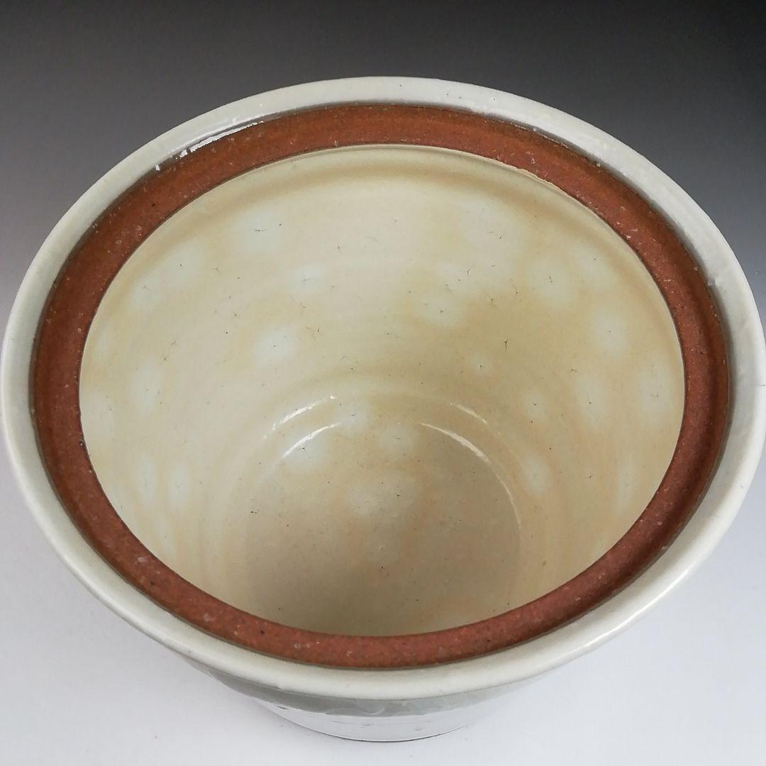 Ｔ９９５　水指　『粉引　水指』『塗替蓋付』『宇田佐平 造』　共箱　茶道具