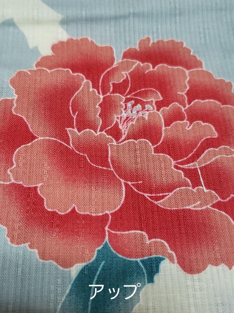 オール新品■変わり織り金魚×6花模様大人浴衣，半幅帯，特別帯留め付き４点セット