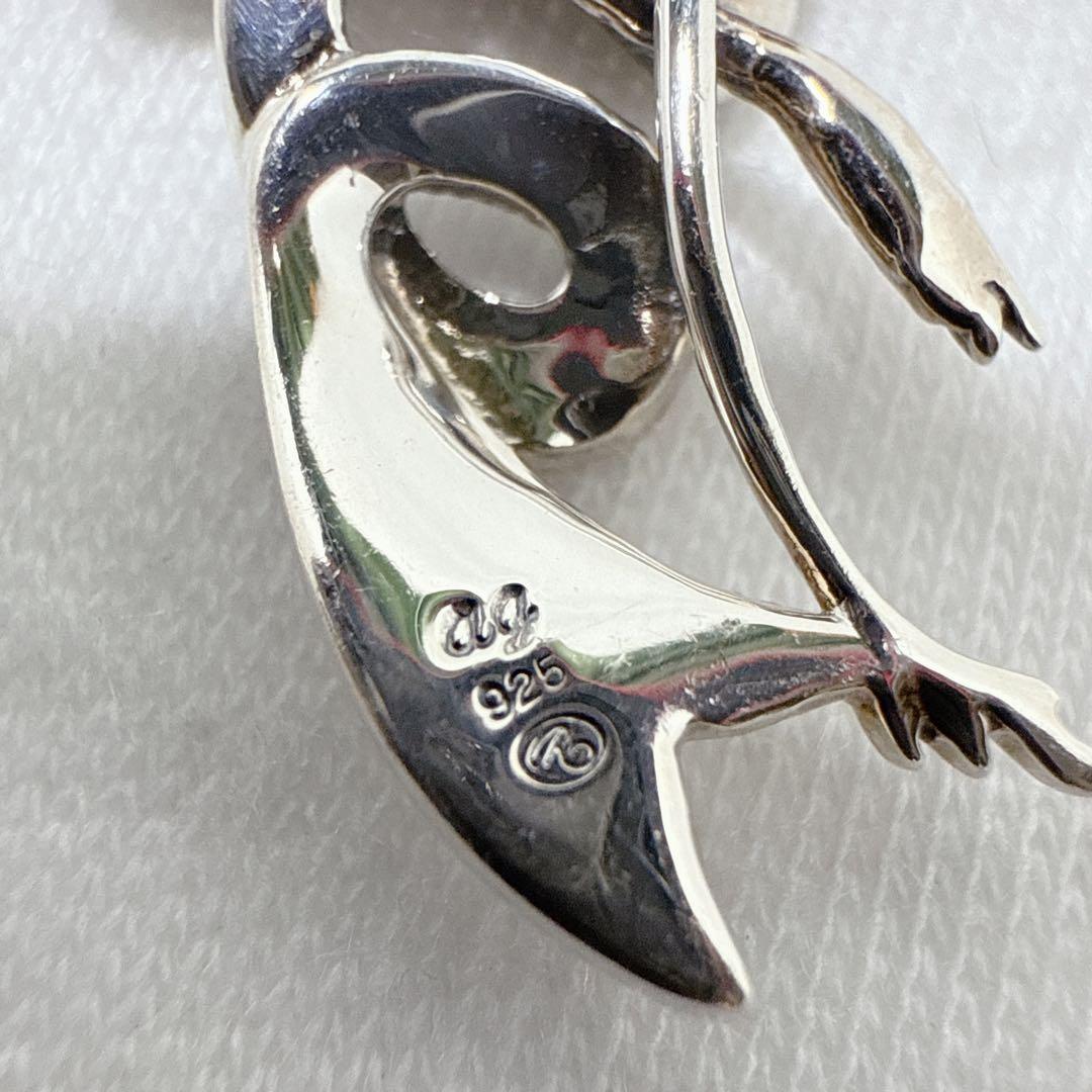 碌山 ロクザン SILVER925 珊瑚 コーラル フラミンゴ ブローチ