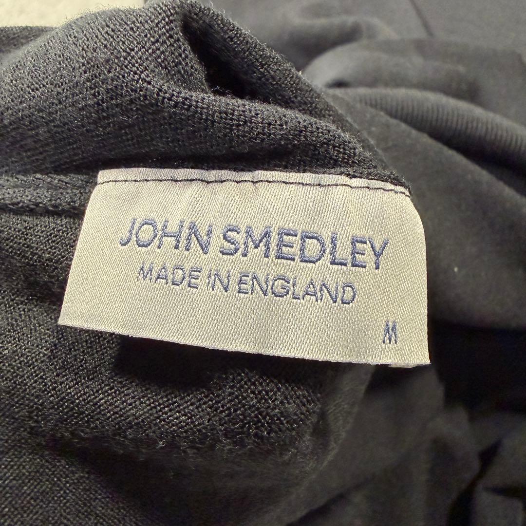 ジョンスメドレー　モックネックニット　Mサイズ　ブラック　ウール