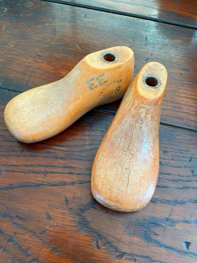 アンティーク　靴型　ケンプトン社　木製靴型　木靴型　店舗什器