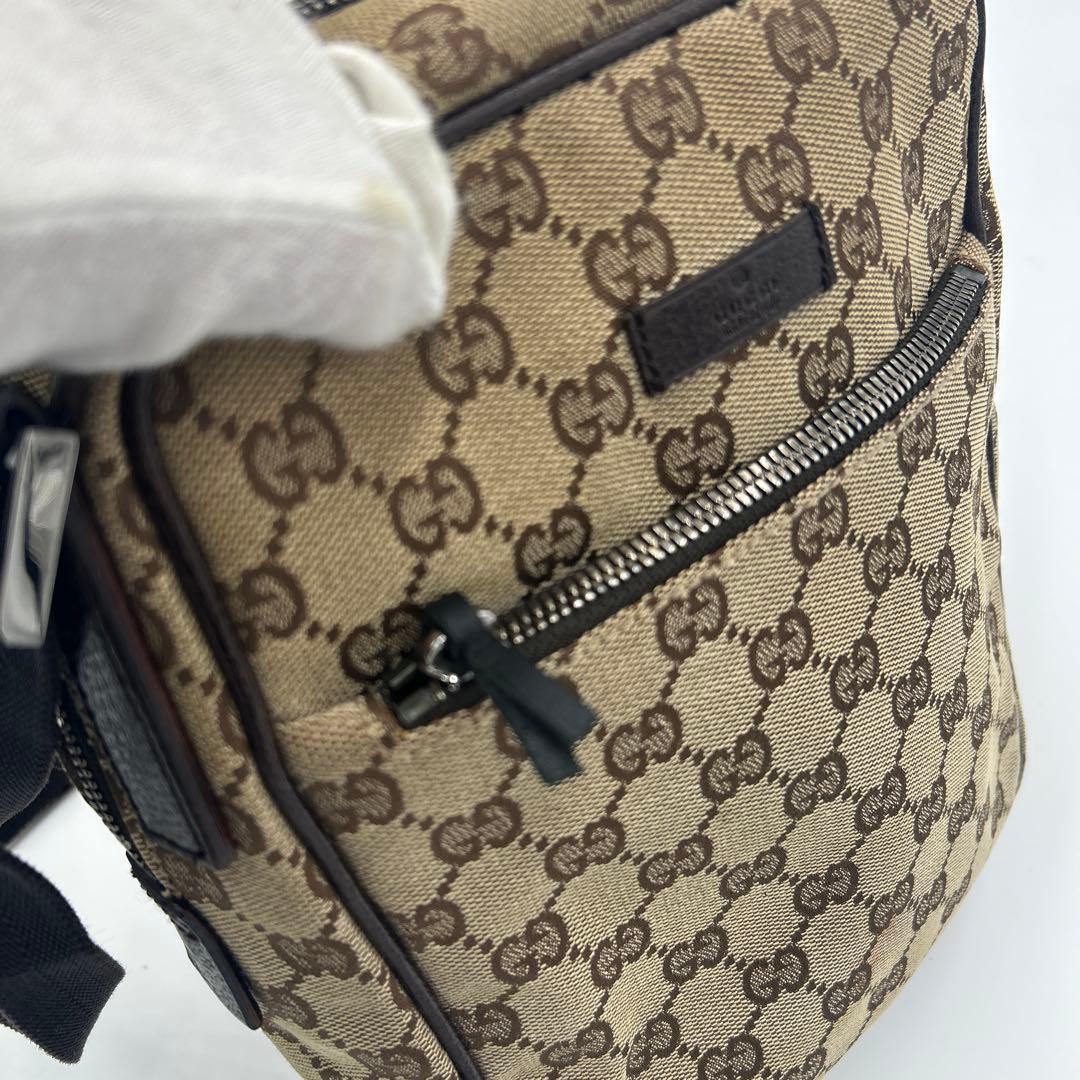 GUCCI グッチ GGキャンバス ショルダーバッグ　レザー　ロゴ