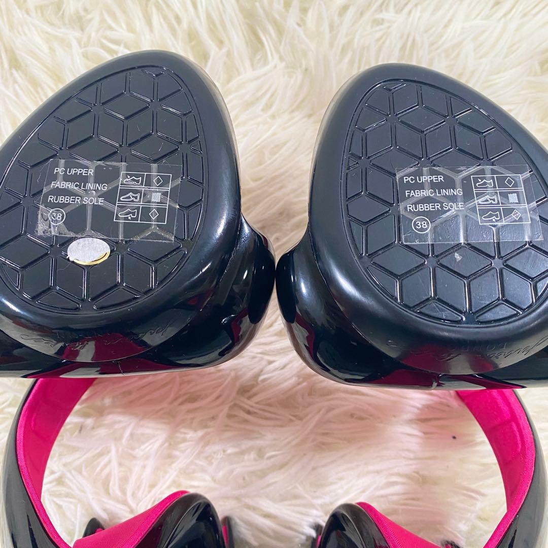 極美品　ジュリアンベイクス　サンダル　モヒート　ブラック　ピンク　38　24㎝