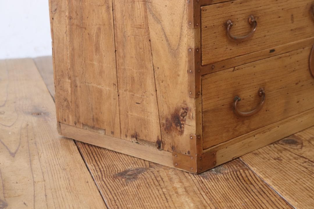 レトロ 時代箪笥 小振り 桐たんす タンス 収納 引き出し 抽斗 6杯 古家具