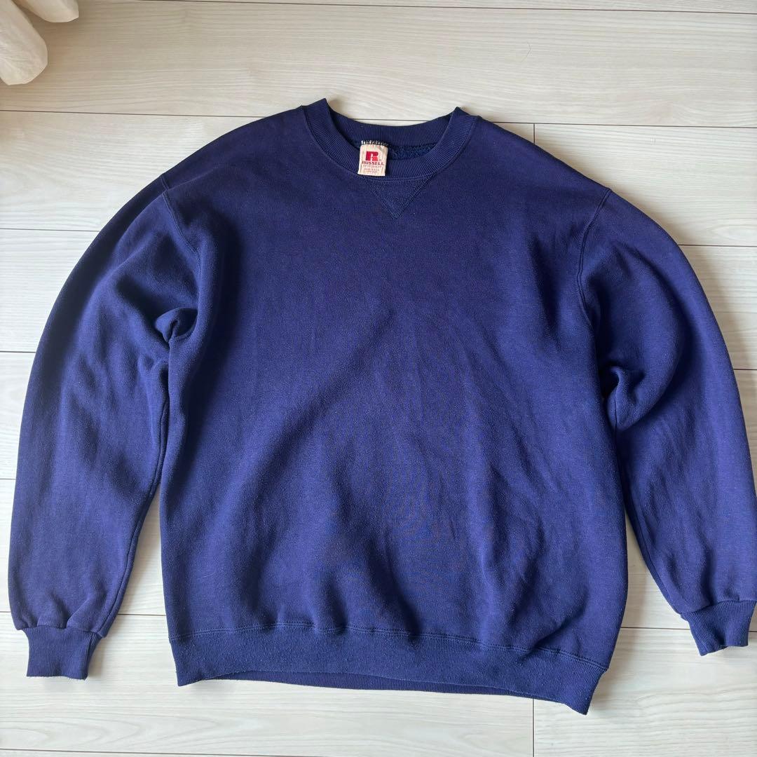 70‘s80’s RUSSELL USA製 L ナス紺