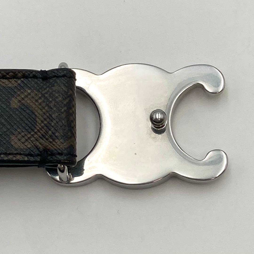 美品✨ CELINE トリオンフ ベルト 80 黒系 マカダム総柄 モノグラム