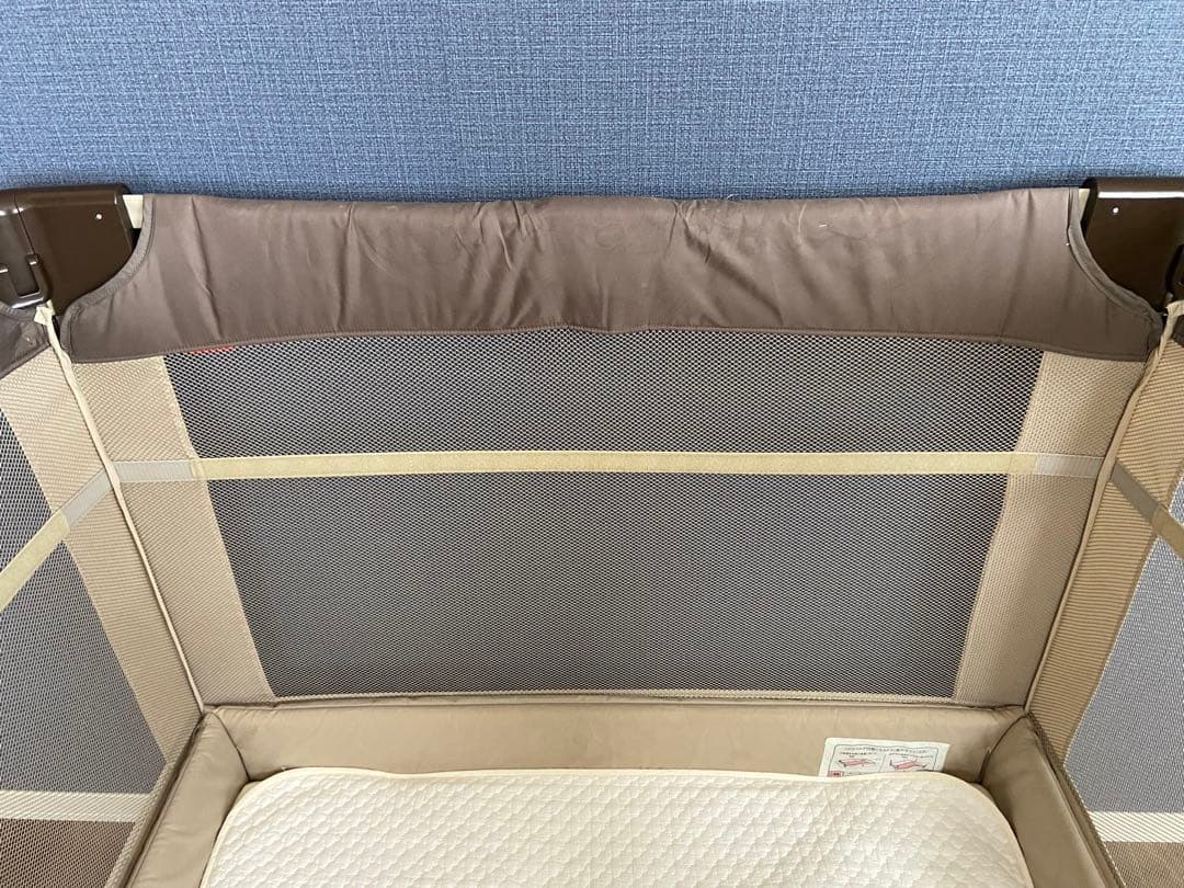 敷布団付き★Aprica折り畳みミニベビーベッド ココネルエアーココアブラウン