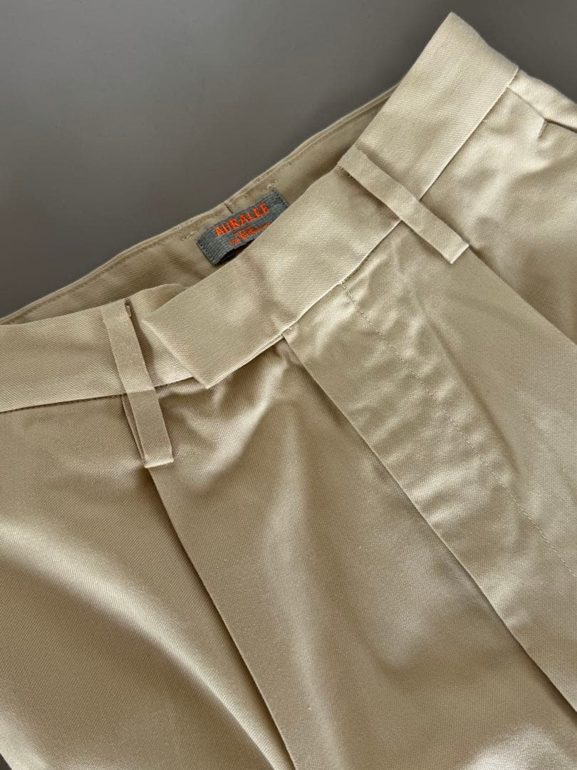 【美品】オーラリー × ロンハーマン ワイドパンツ ライトベージュ 0