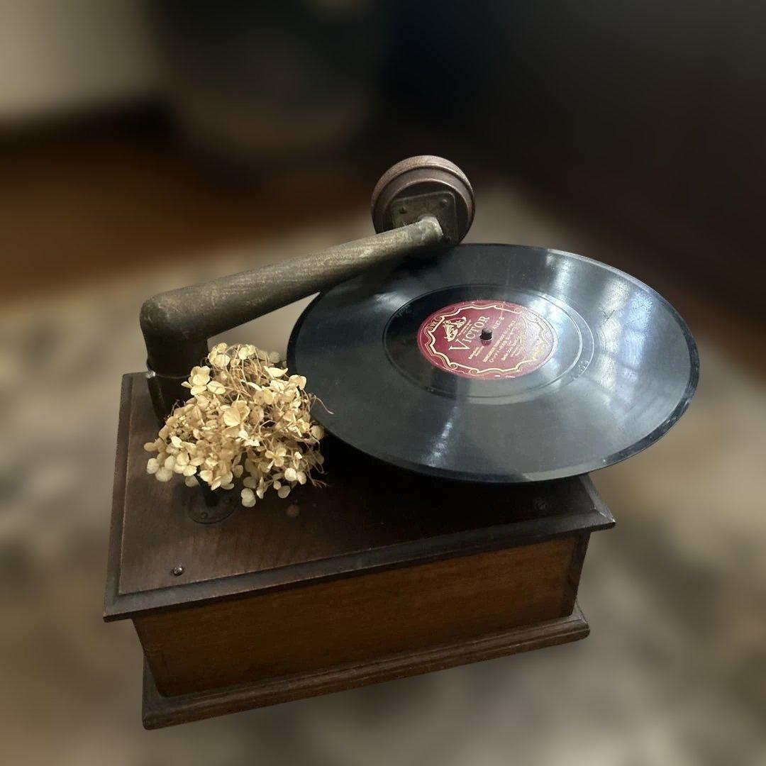 アンティーク 蓄音機 クトウ蓄音機　卓上型　くとう蓄音機　蓄音器　骨董