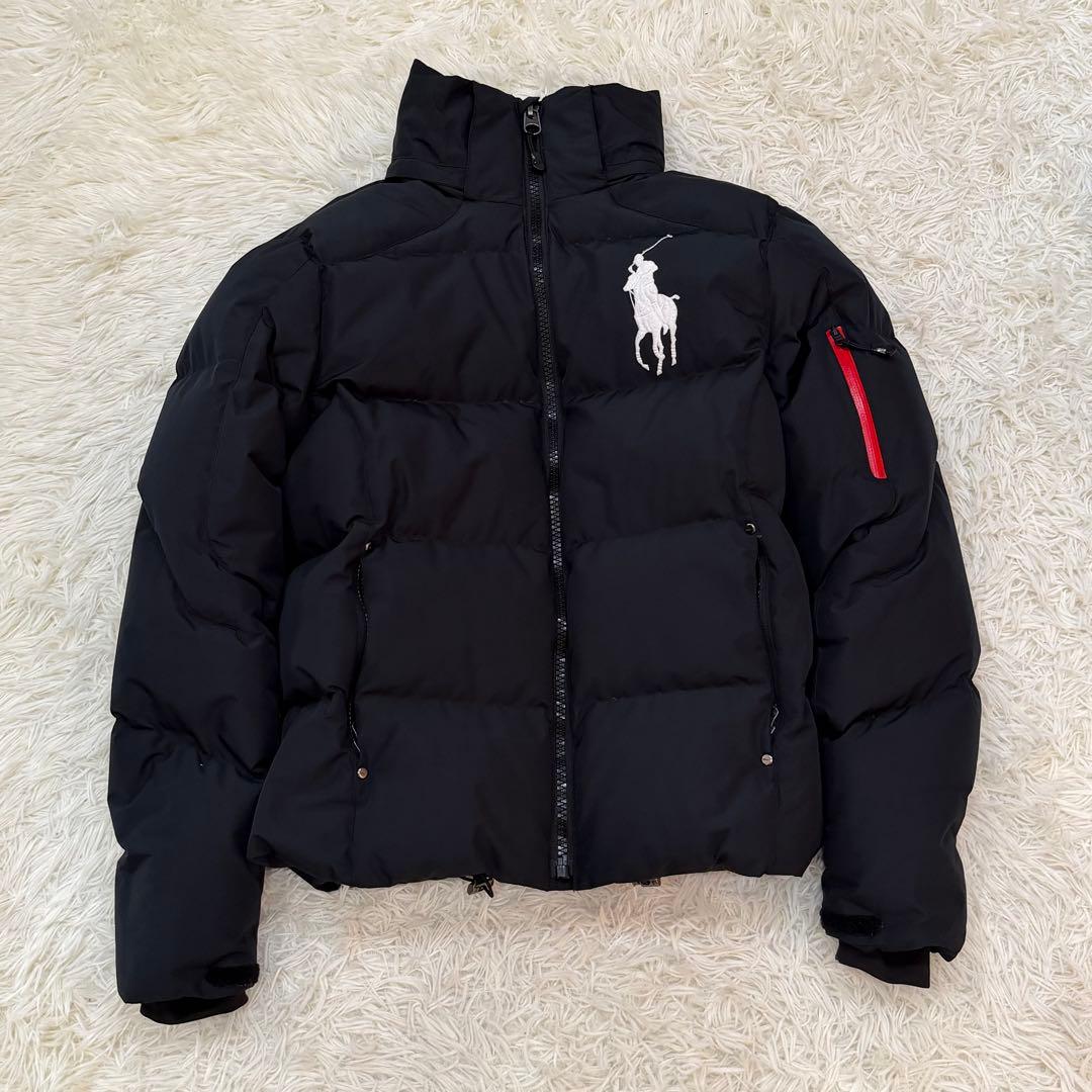 1951　ポロラルフローレン　ダウンジャケット　ビッグポニー　XS　黒　赤