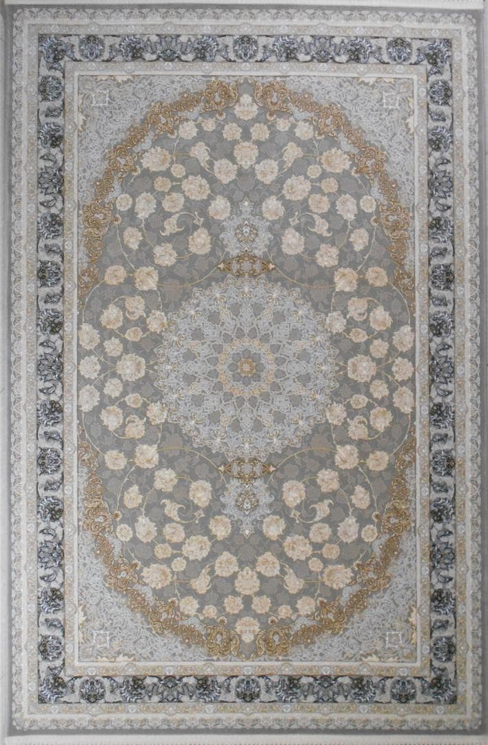 立体柄、144万ノット！本場イラン産 絨毯 ！150×225cm-202621