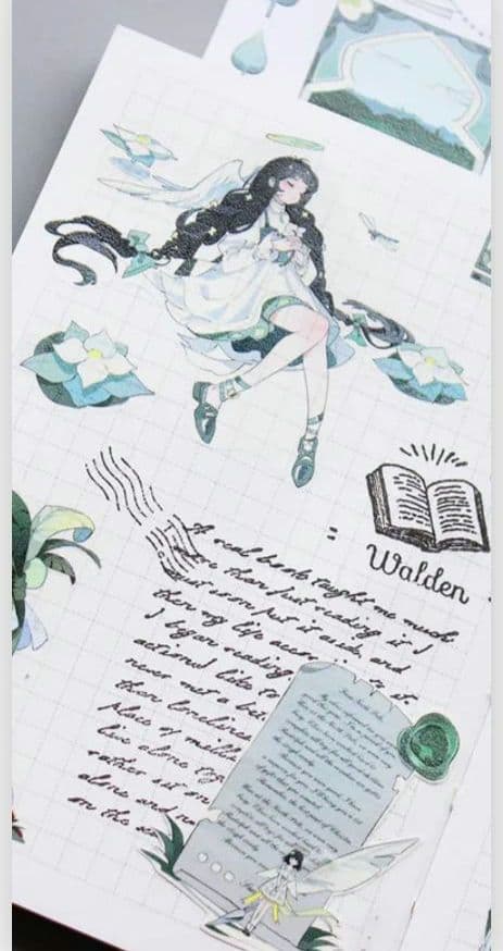 J241＃森林天使之镜(PET)MOODTAPE切り売り海外人物マステ女の子