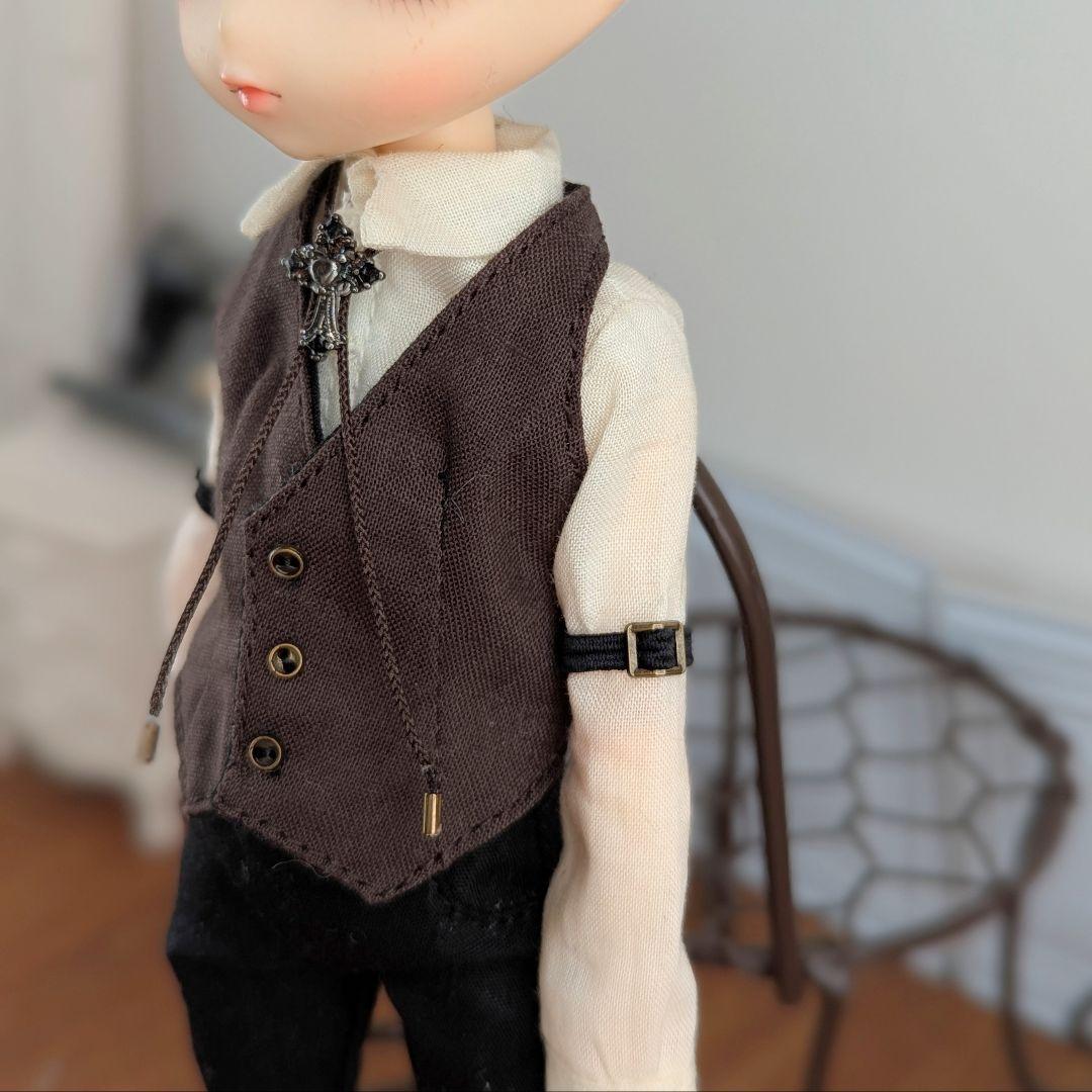 1534※ハルモニアブルームアウトフィット※茶色のカマーベストとパンツのセット※