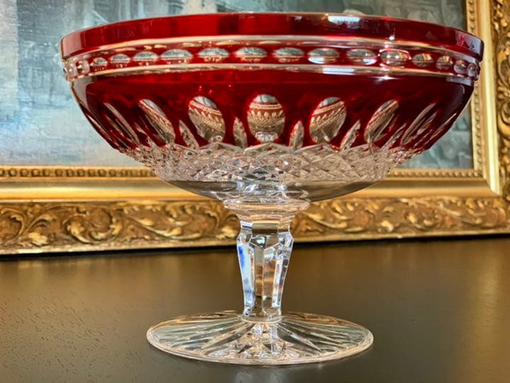 ELBE クリスタル　レア　クラレンドン ルビー ラウンドコンポート