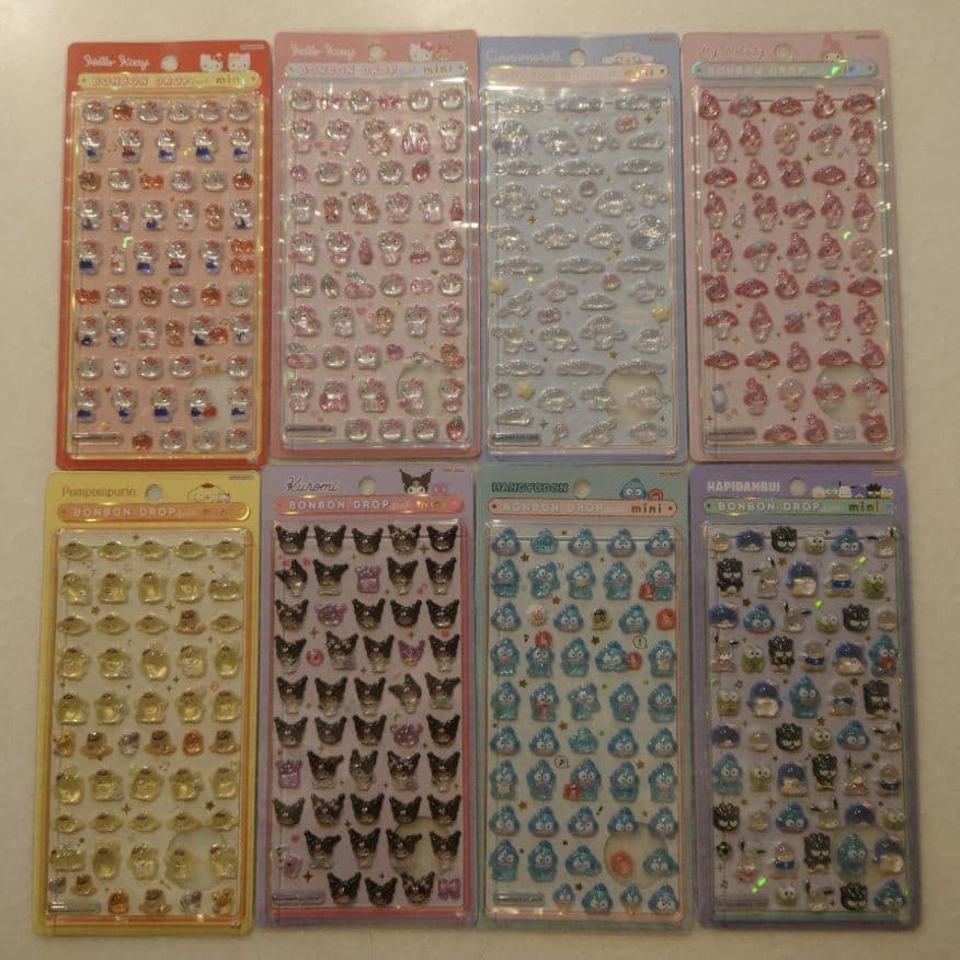 【正規品】サンリオ　ボンボンドロップ シール ミニ コンプリート 8枚セット