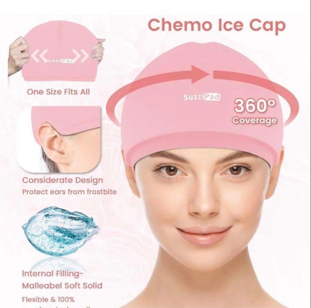 【新品未使用】　抗がん剤　頭皮冷却用ハット　ピンク