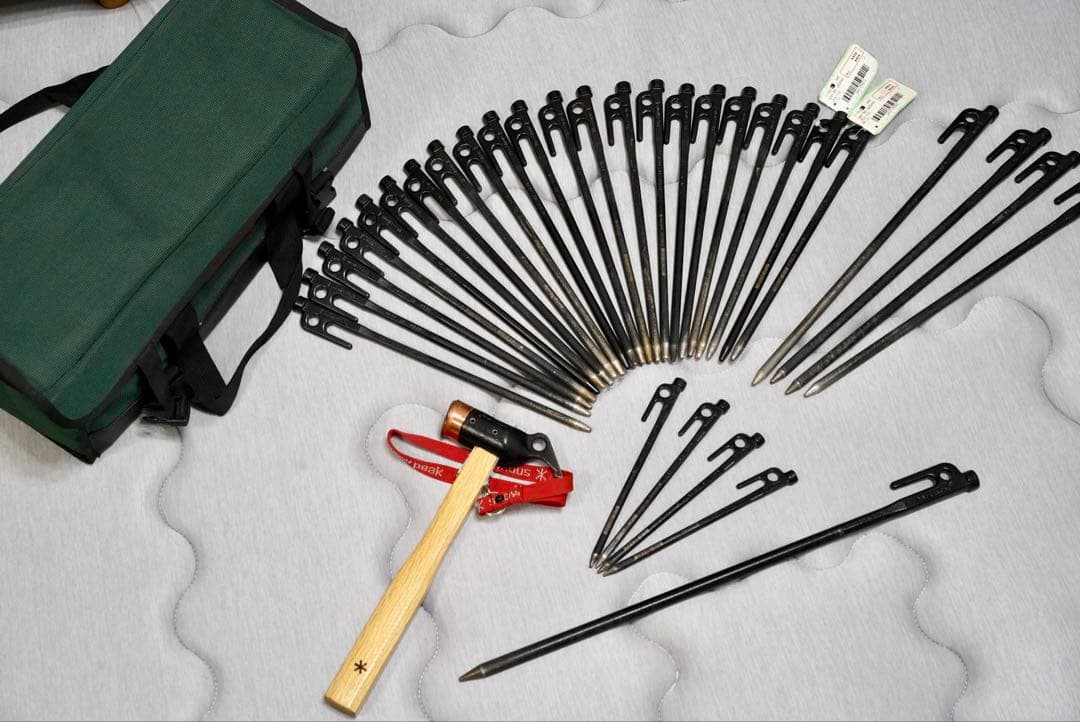  peak ソリッドステーク、ペグハンマー、キャリーケースセット販売