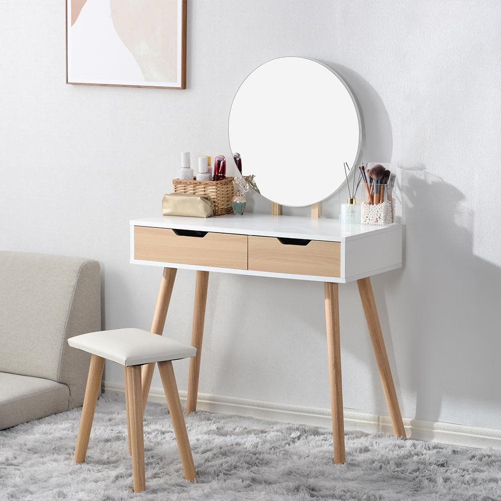 大人気！ドレッサー化粧台 化妆桌化粧テーブル ドレッサーテーブル　WHITE