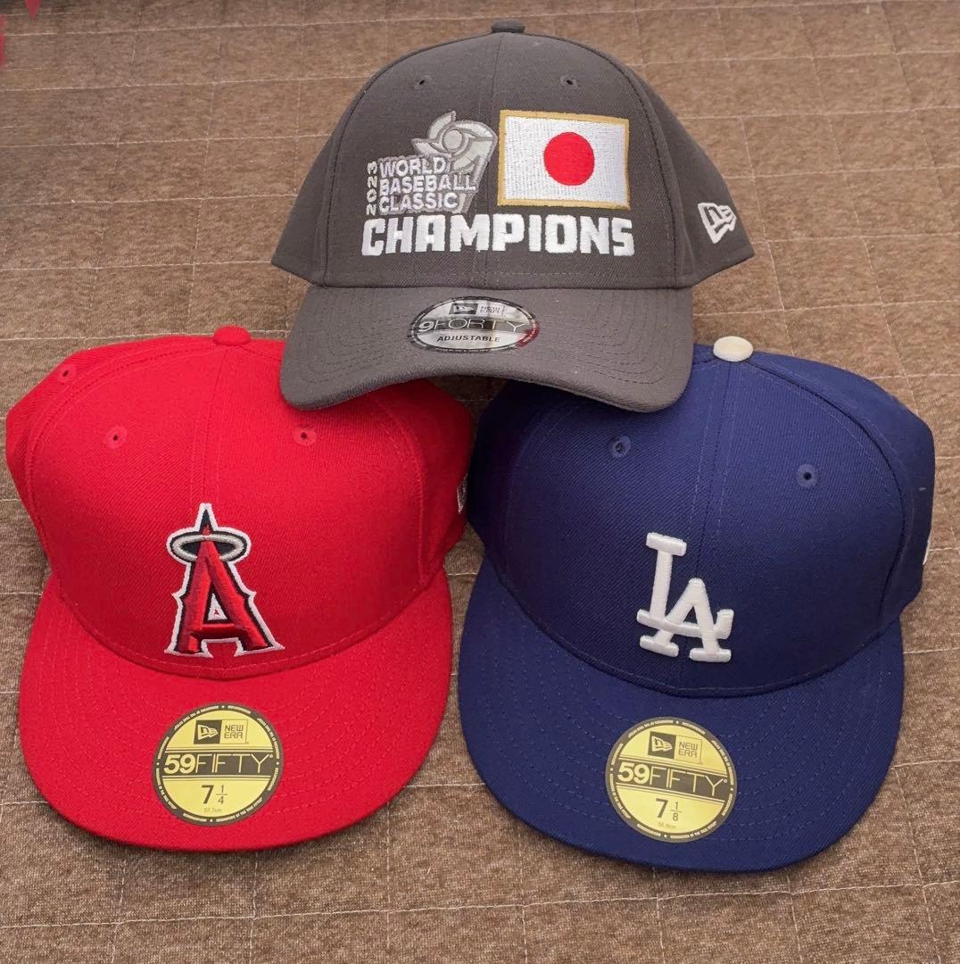 値下げ★ドジャース・エンゼルス・WBCチャンピオンキャップ3点セット