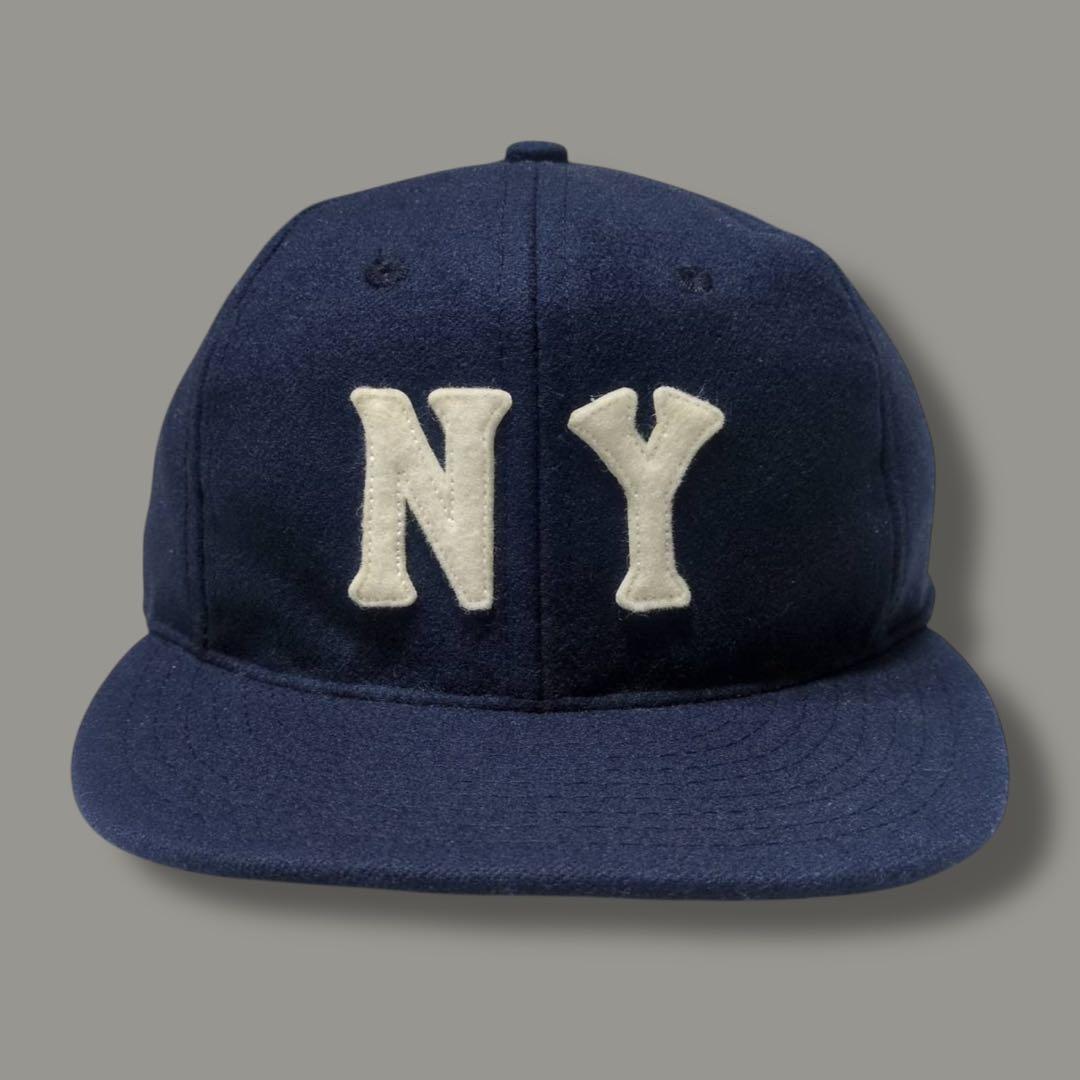 90s USA製 Ebbets Field Flannels NY つば裏緑