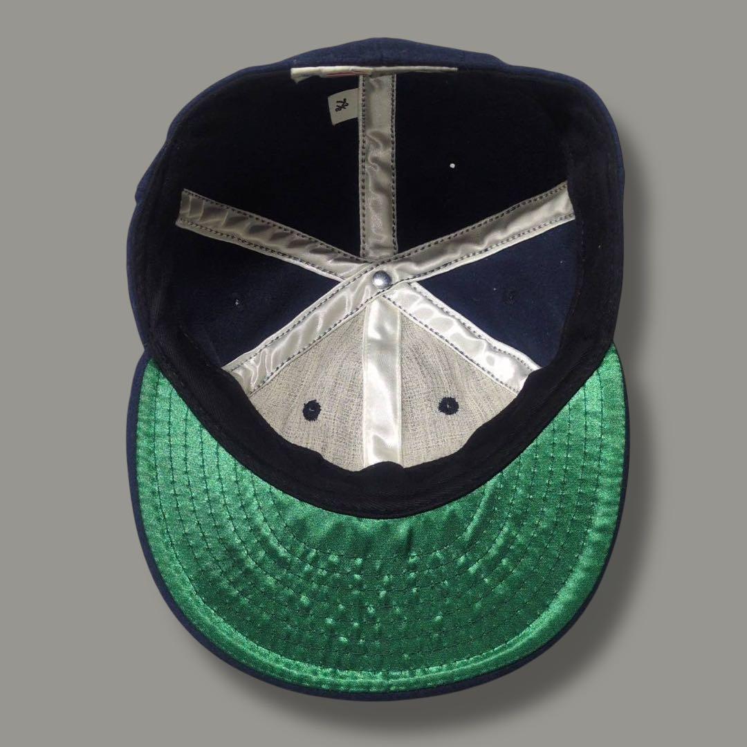 90s USA製 Ebbets Field Flannels NY つば裏緑