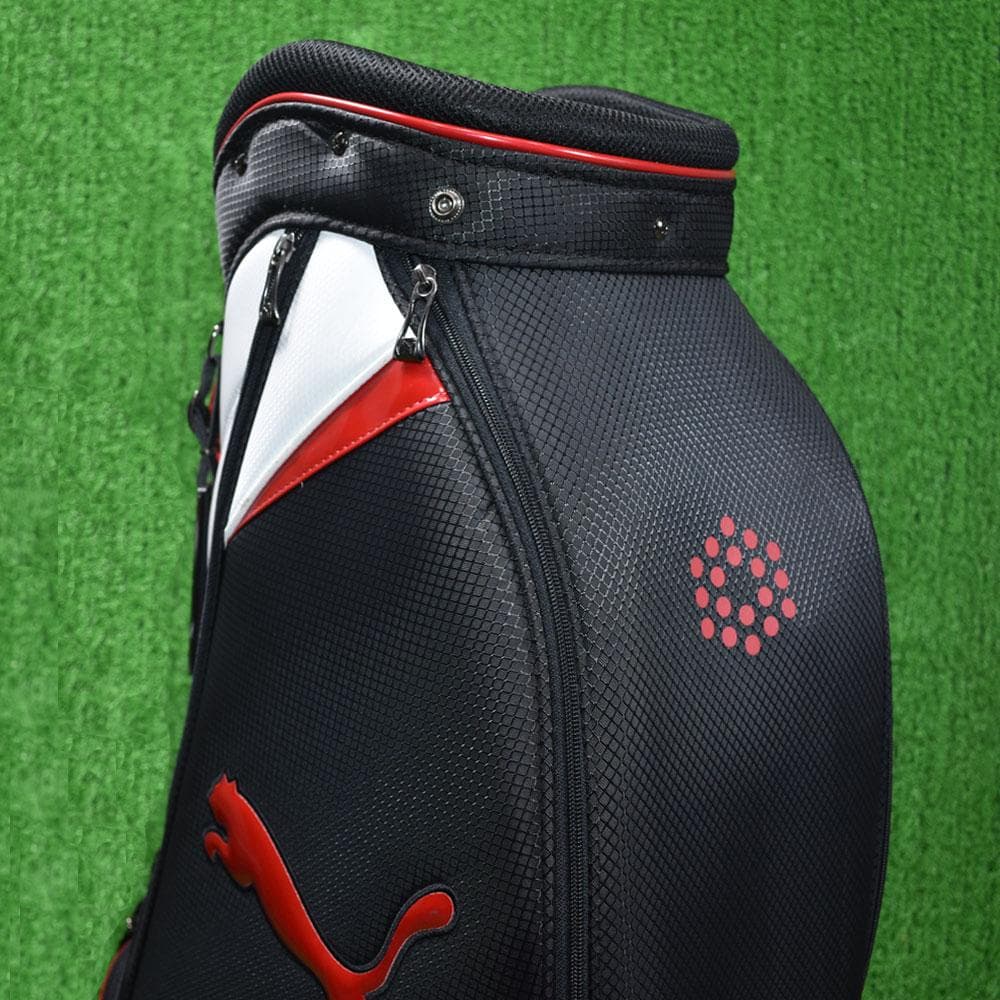 PUMA/プーマ ゴルフ キャディバッグ９型【黒/赤/白】美品！
