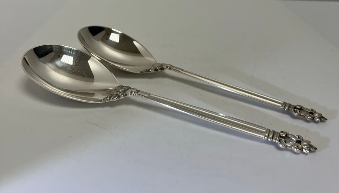 ジョージジェンセンエコーン925Sterlingサービング大スプーン2本202g