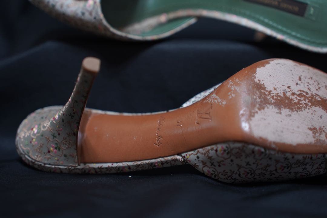 Louis Vuitton フローラル刺繍 ミュール サンダル 37サイズ