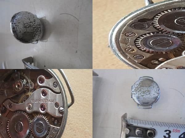 AKa6837　ＳＷＩＳＳ１５ＪＥＷＥＬＳ３ＡＤＪ　ＤＥＡＲ　古い腕時計ジャンク