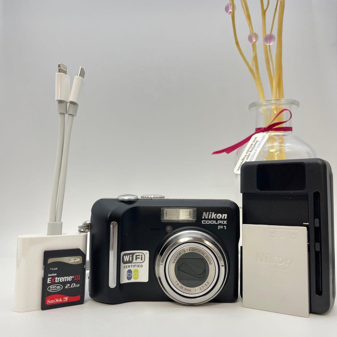 美品✨Nikon coolpix P1✨動作確認済 スマホ転送OK 可愛い 黒♪