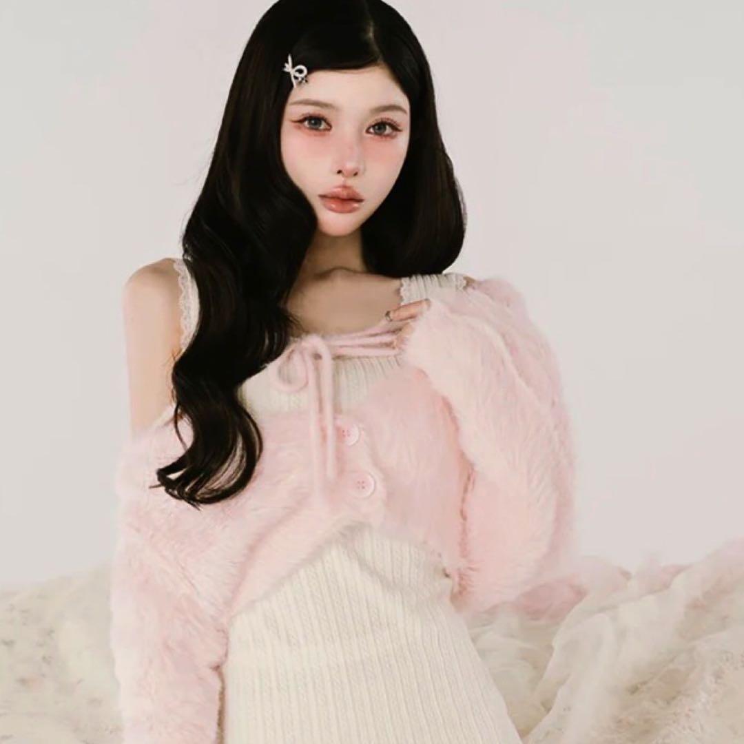 新品未開封　ダーリッチ　ケーブルニットソーセットミニワンピースdarich F