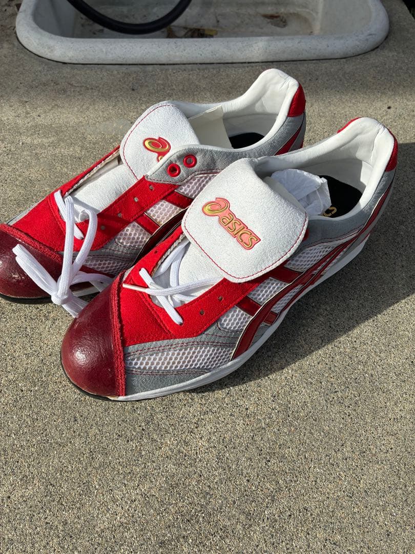 ASICS オーダースパイクシューズ レッド/ホワイト